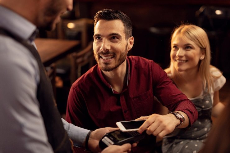 E-wallet: mobile banking, local payment, online payment Logo metode pembayaran DANA, OVO, dan GoPay untuk slot 99